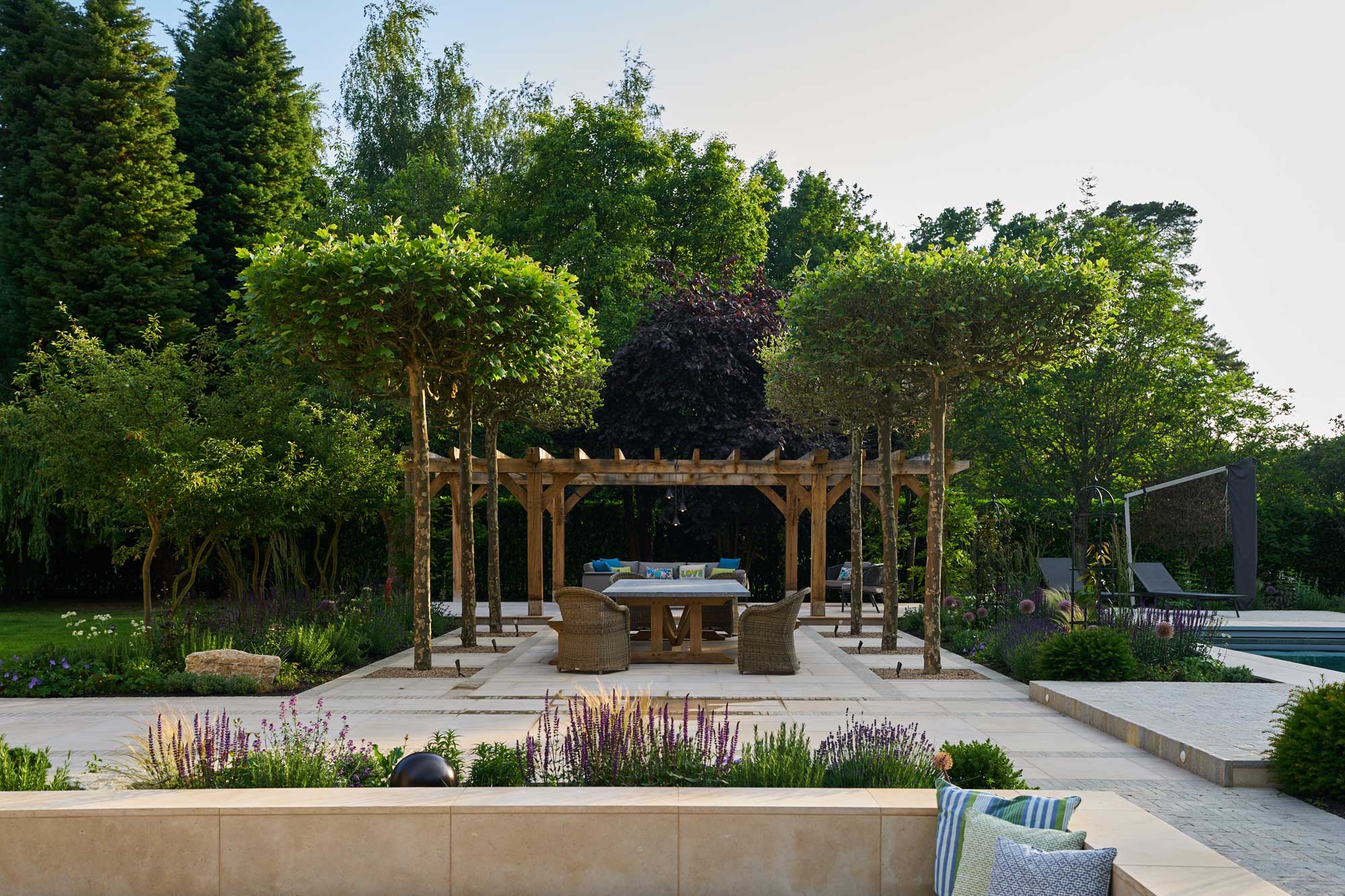 long-view-over-firepit-to-pergola-Tim-Miller-Garden-Design