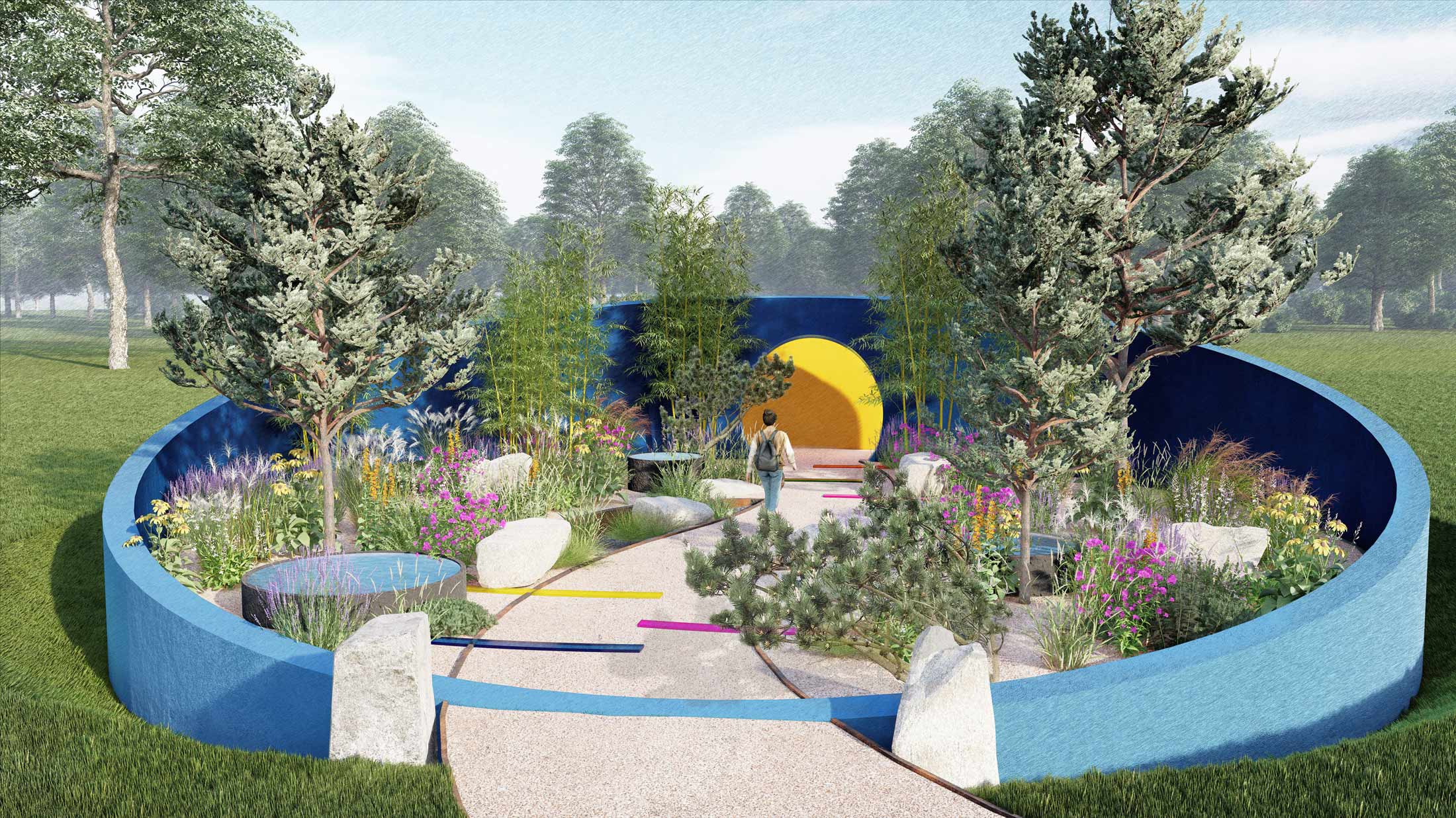 CGI visual of Matt Childs' show garden for Hampton Court