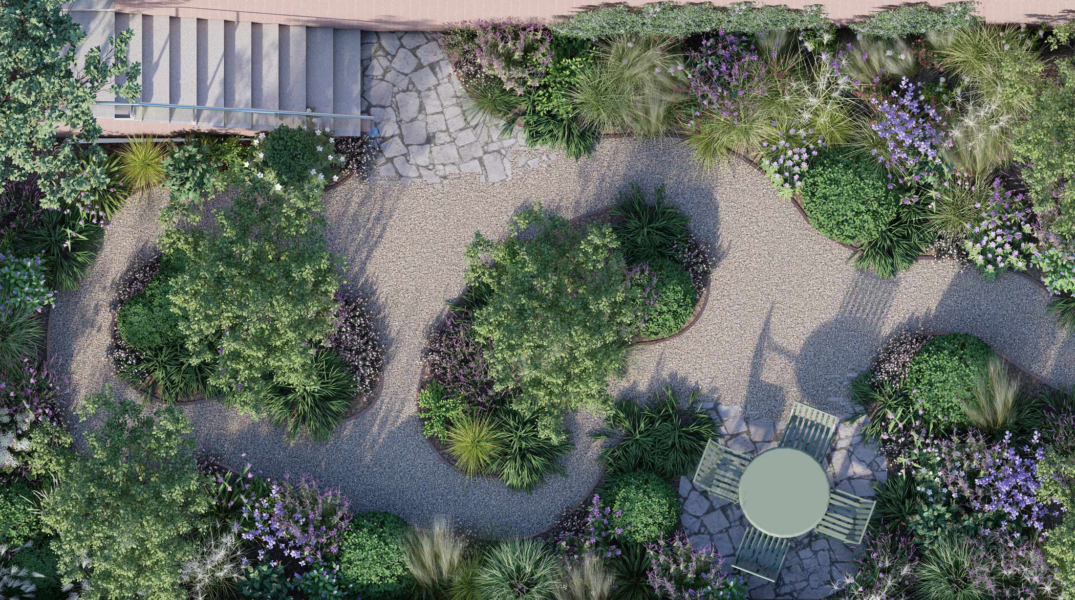 CGI plan view of new Devon garden