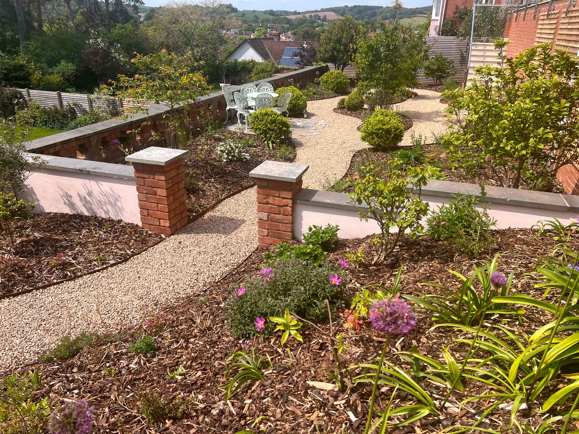 The garden planting is becoming more established