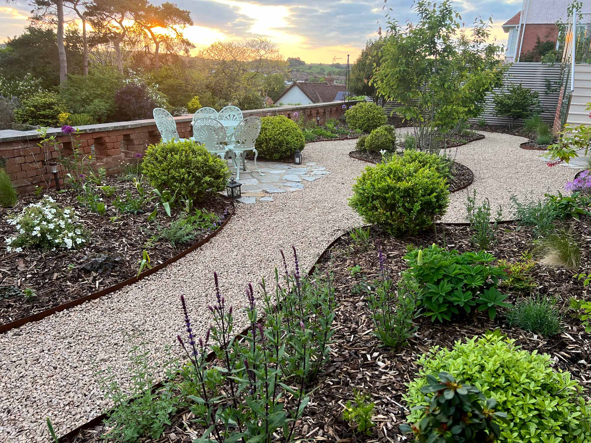 Recently completed Devon garden by Tim Miller Design